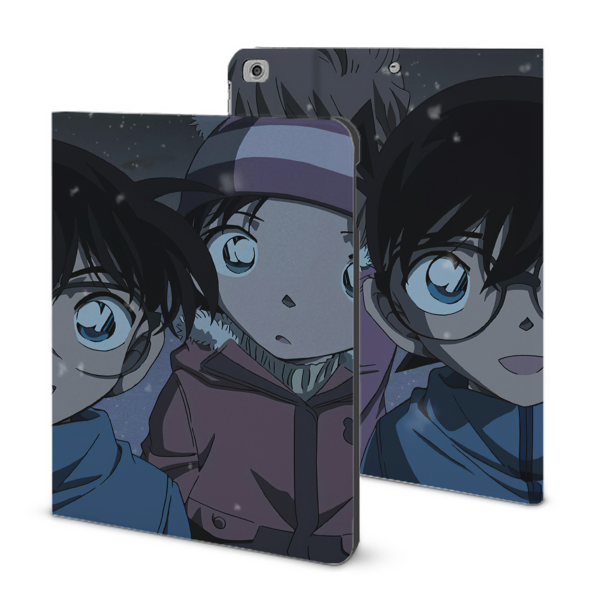 （画像用） 名探偵コナン Detective Conan IPad ケース ブック型 PUレザー TPU 耐衝撃 軽量 薄型 ペン収納なし 全面保護 IPad 各モデル対応